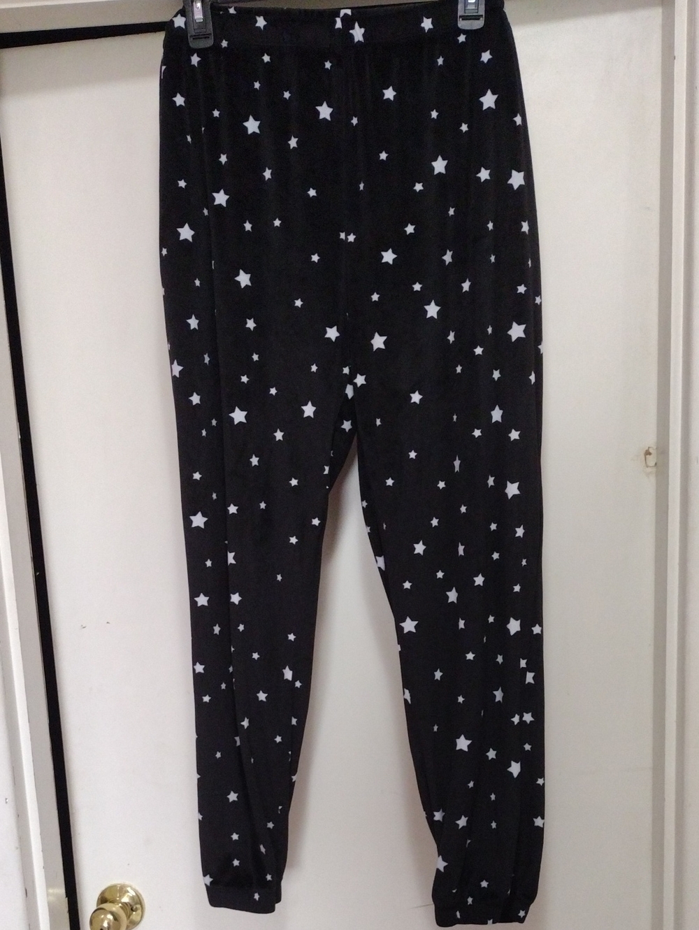 Black Star Velour Print Witchy Dreamy Goth Pajama Lounge Pants XL
